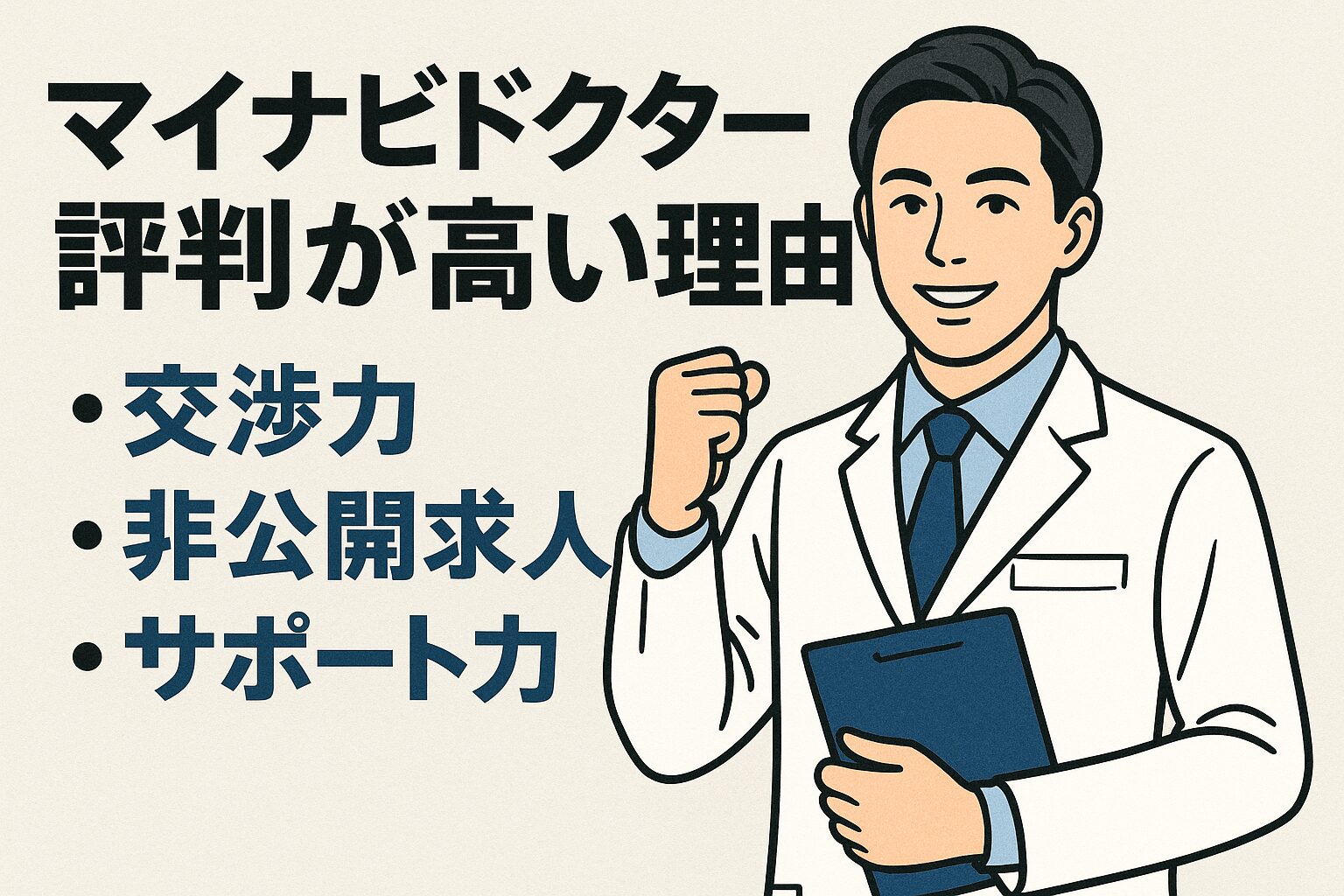 マイナビドクター（マイナビDOCTOR）の評判が高い理由｜交渉力・非公開求人・サポート力