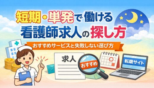 【最新版】短期・単発で働ける看護師求人の探し方｜おすすめサービスと失敗しない選び方