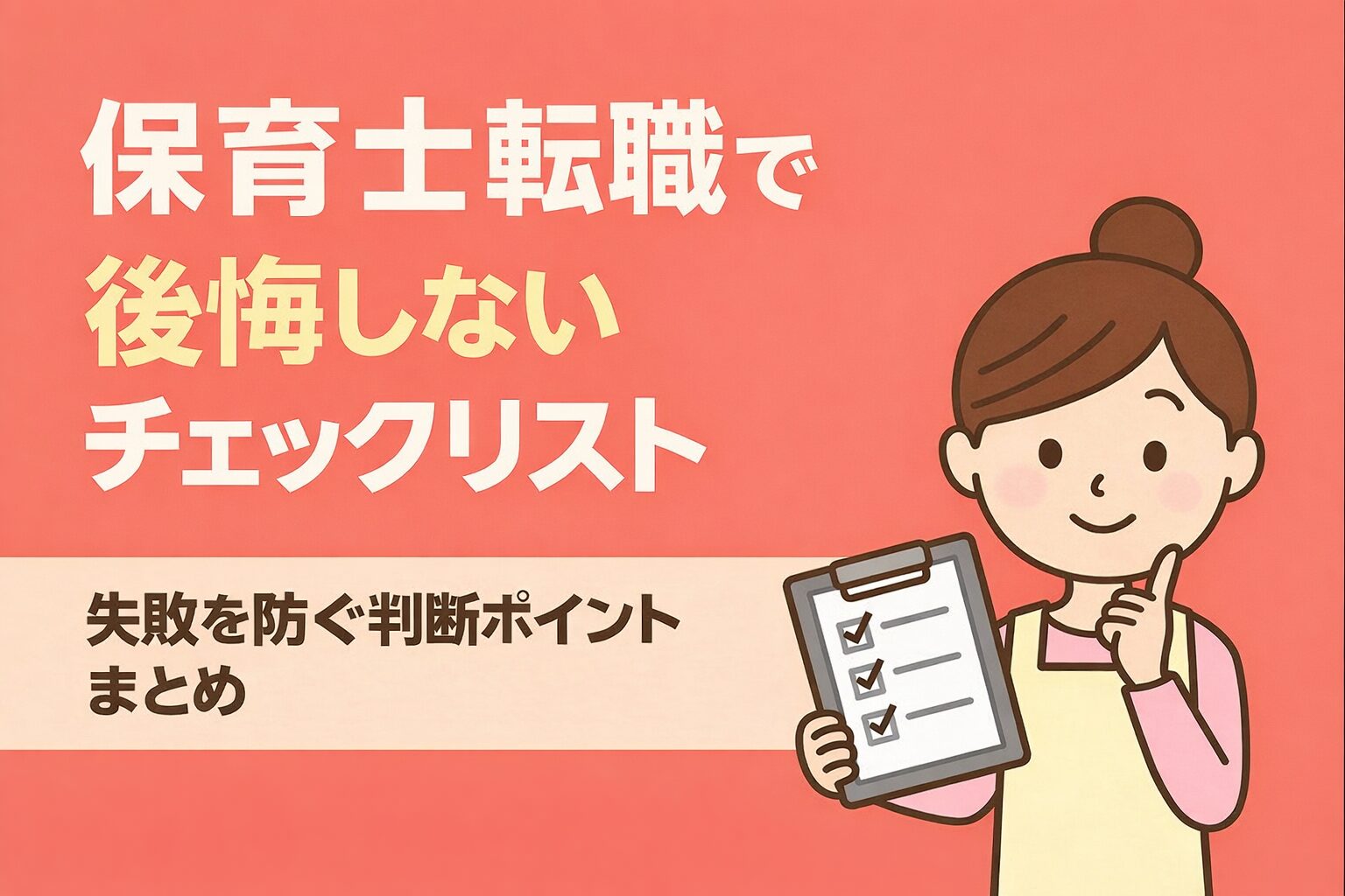 保育士転職で後悔しないチェックリスト｜失敗を防ぐ判断ポイントまとめ