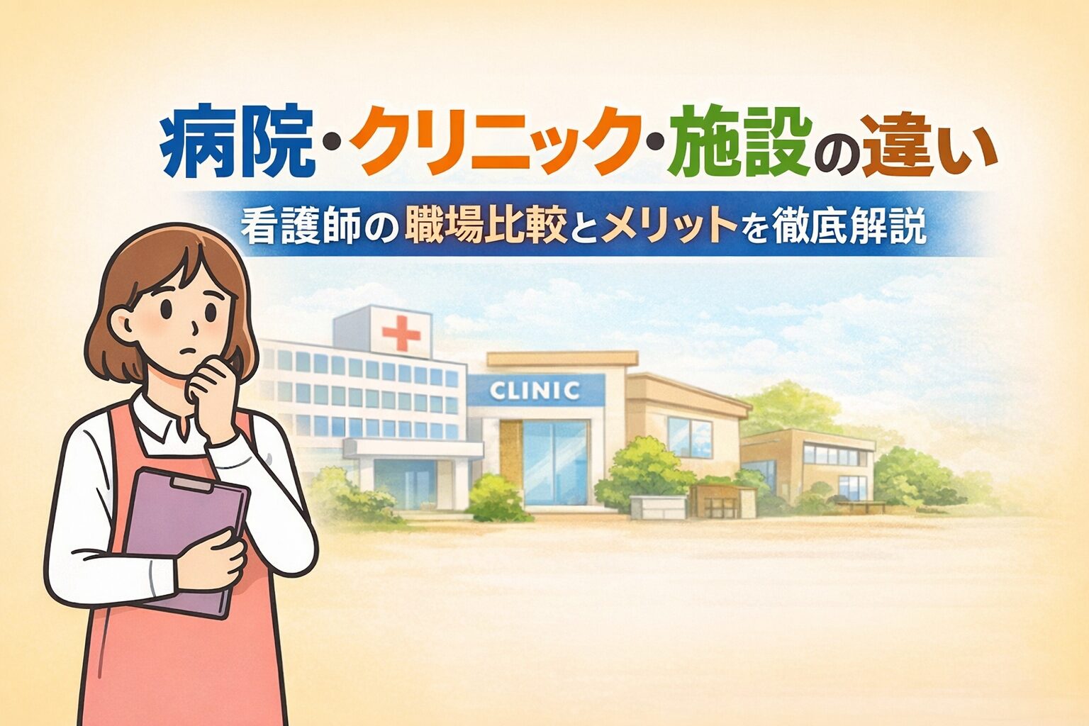病院・クリニック・施設の違い｜看護師の職場比較とメリットを徹底解説