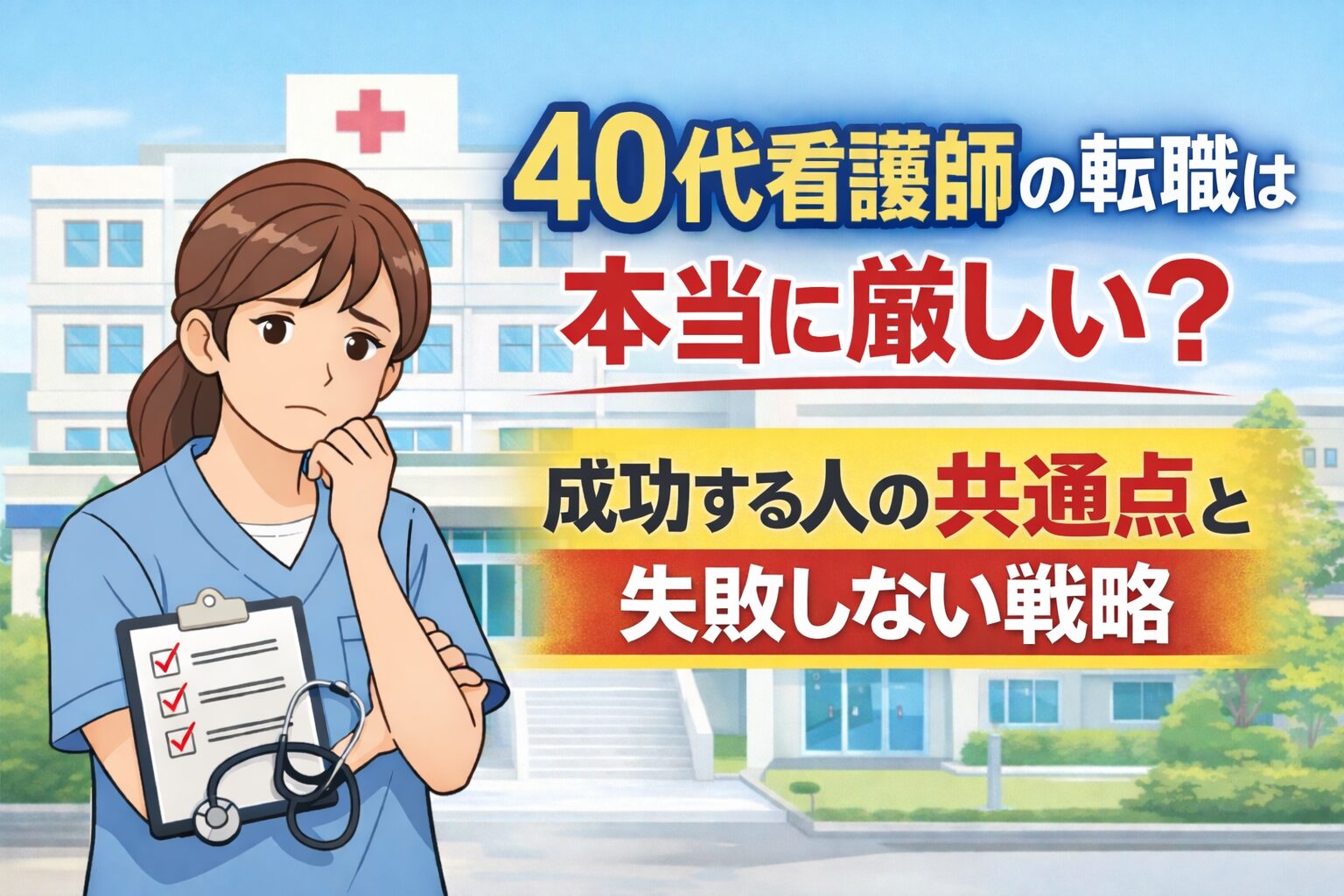 40代看護師の転職は本当に厳しい？成功者の共通点と失敗しない戦略